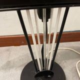 Architectural Black and White Murano Glass Rod Table Lamps Set of 2