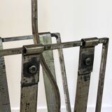Vintage Brutalist Steel Magazine Rack