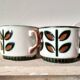 Set of 6 tea or coffee cups, ceramic Boch series Rambouillet in the 1960