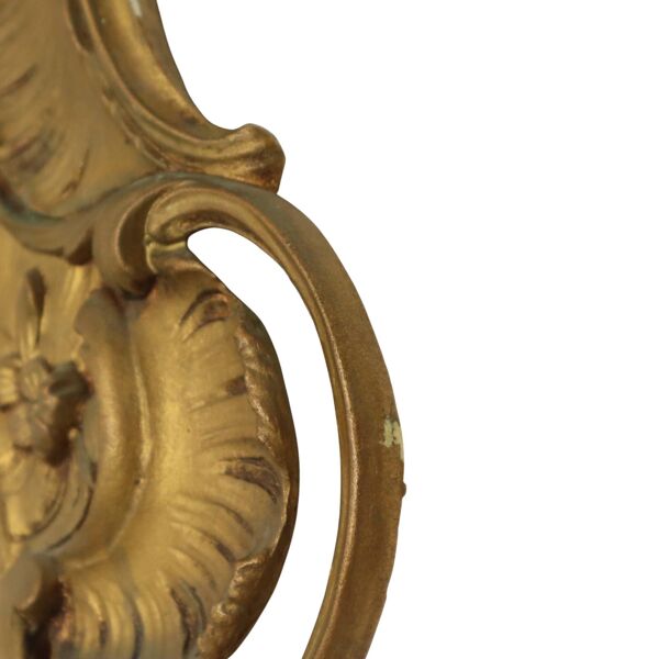 Miroir crésted italien style rococo en résine dorée 84 cm