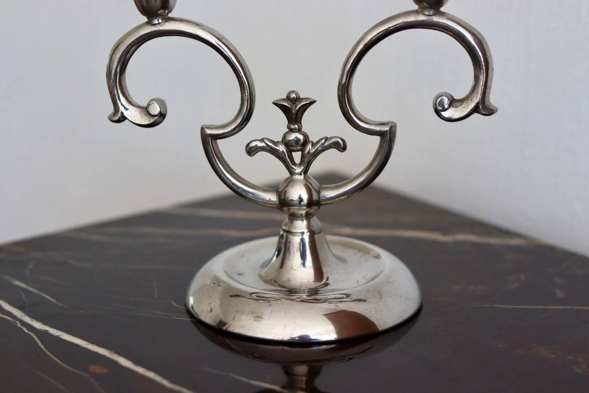 Pair of vintage Swedish pewter candleholders by Svenskt Tenn