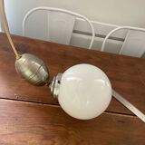 Opaline ball pendant light vintage 50s/70s