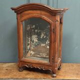 Small Louis XV mahogany display case with periwinkle legs