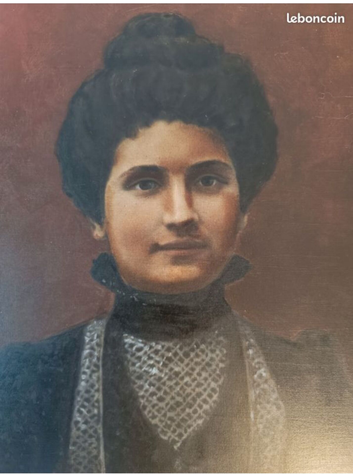 Old oil painting portrait