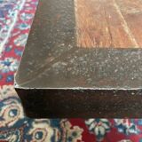 Solid oak and cast iron coffee table
