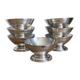 7 silver metal ice cream cups