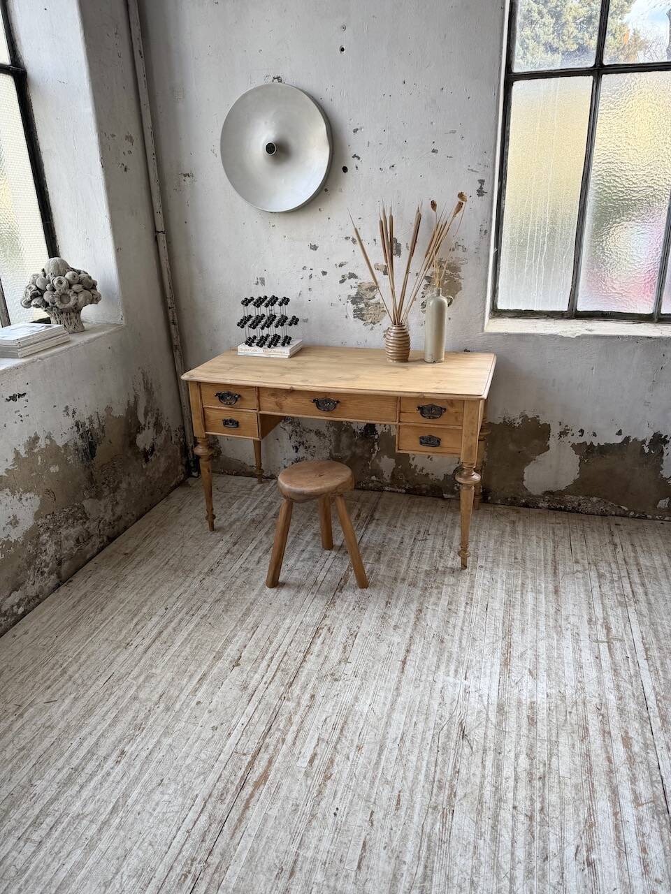 Blonde walnut desk and pine top 1900