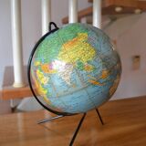 World map globe Girard Barrère 60s