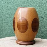 Ovoid vase in turned wood