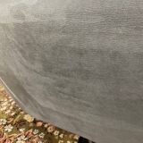 Swivel armchair in velvet fabric and metal