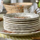 9 dessert plates and 1 barbotine dish from Sarreguemines