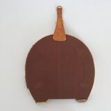 Vintage 1970s cowhide horseshoe mirror