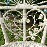 1960s peacock rattan armchair