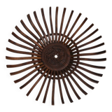 Handcrafted fruit dish 1960 solid wood unique piece