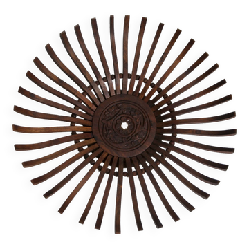 Plat à fruit de fabrication artisanale 1960 bois massif pièce unique