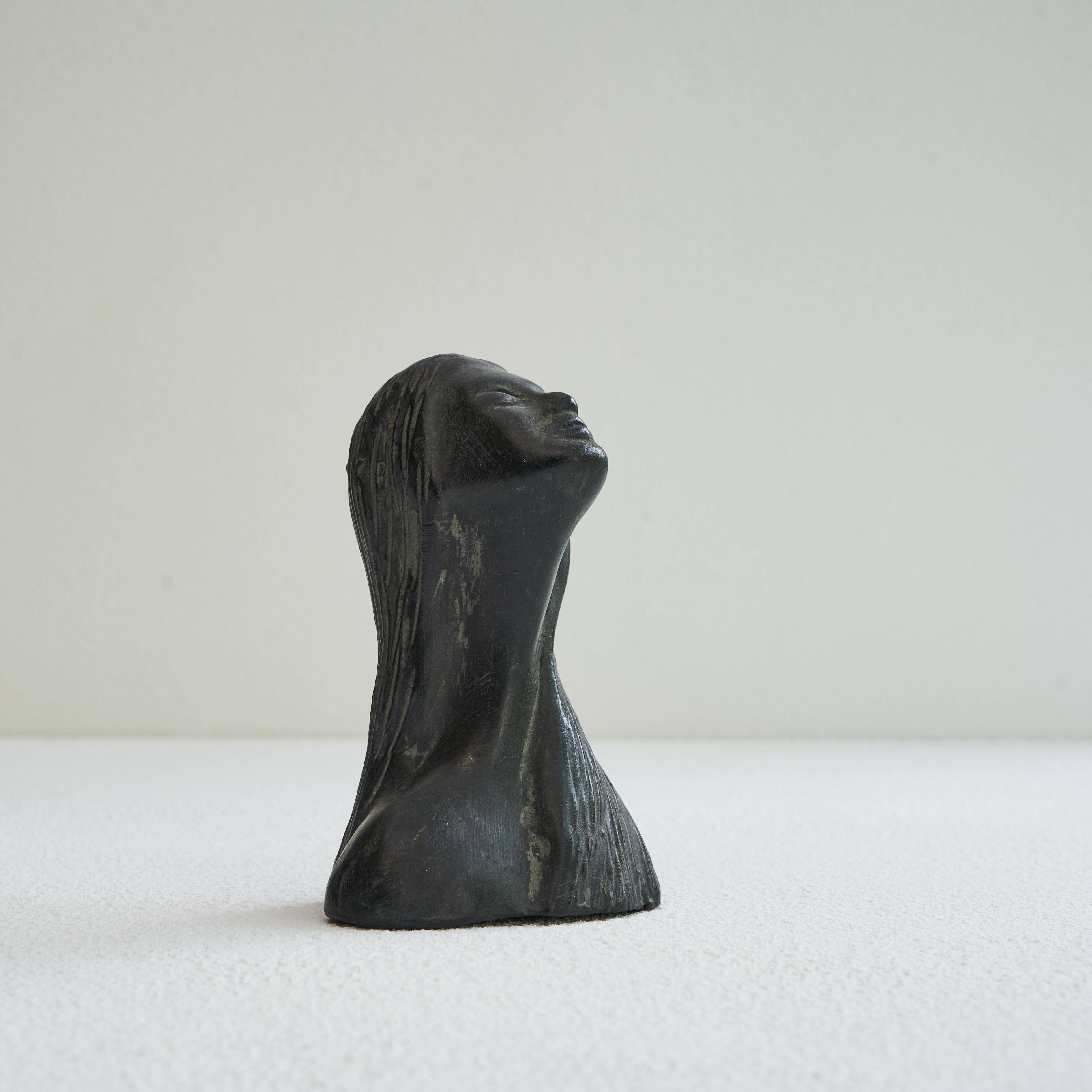 Bucchero ceramic bust, 1950s