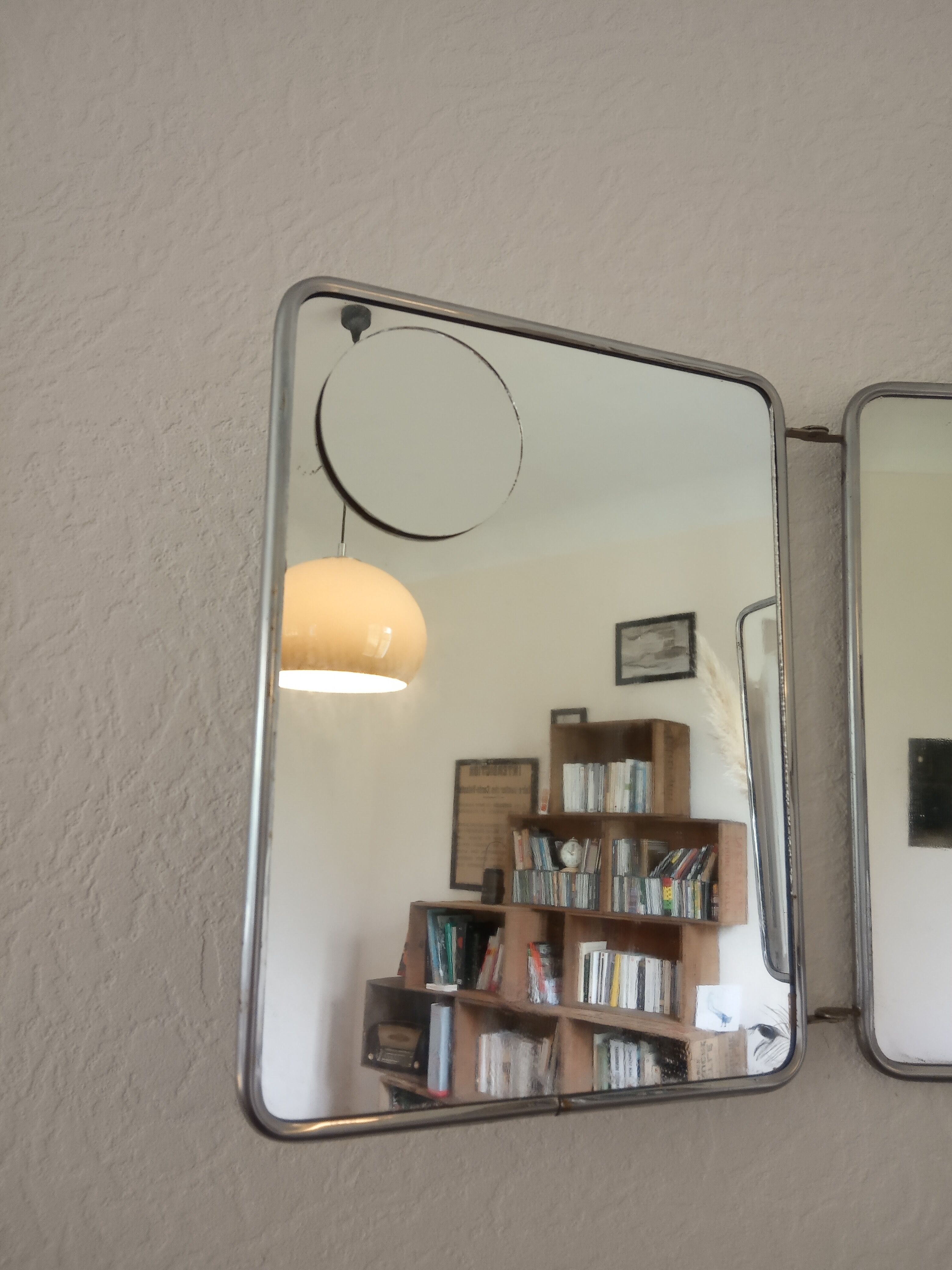 Barber triptych with magnifying mirror 24x19cm