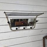 Vintage coat rack with pivoting mirror from the 60s
