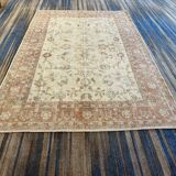 Vintage Large Pastel Carpet with Flowers