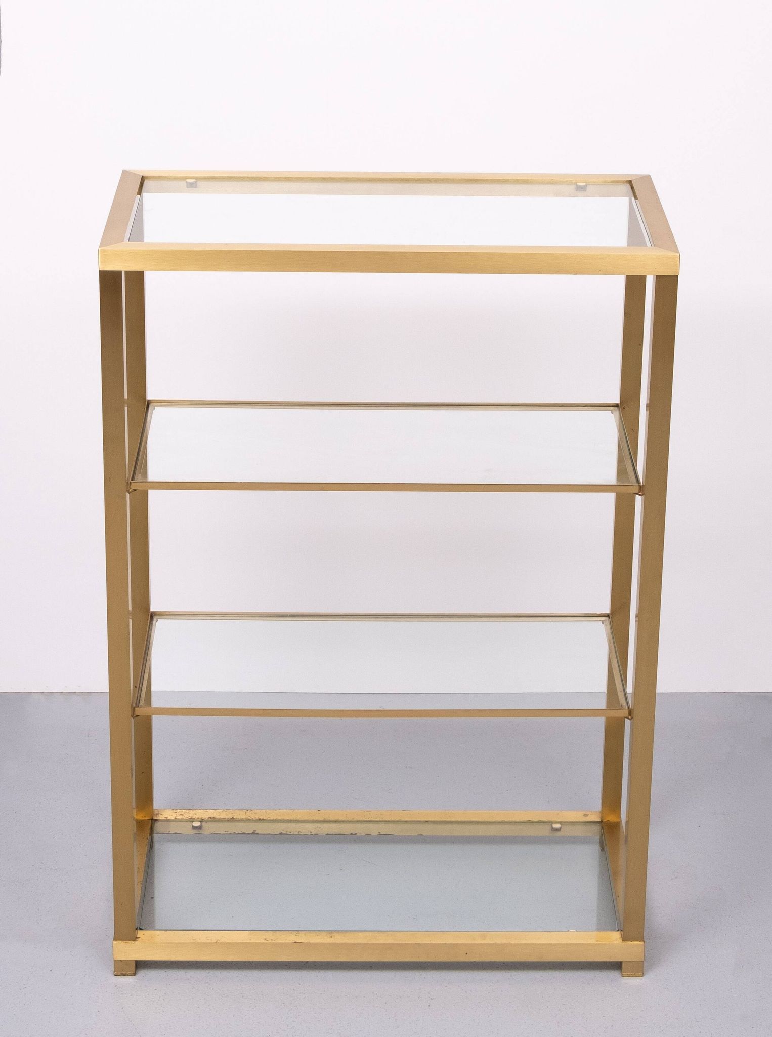 Brass and Glass Etagere or bookcase . Italy 1970s