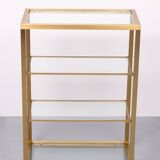 Brass and Glass Etagere or bookcase . Italy 1970s