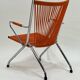 "Scoubidou" Orange Vintage 60's Folding Child's Armchair Chair