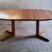 Solid teak Danish extendable dining table, 1960s