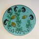 Set of 4 resin trays, inlaid with seahorses, fish, seaweed, and shells.