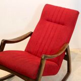 Rocking-chair in beech by Ton