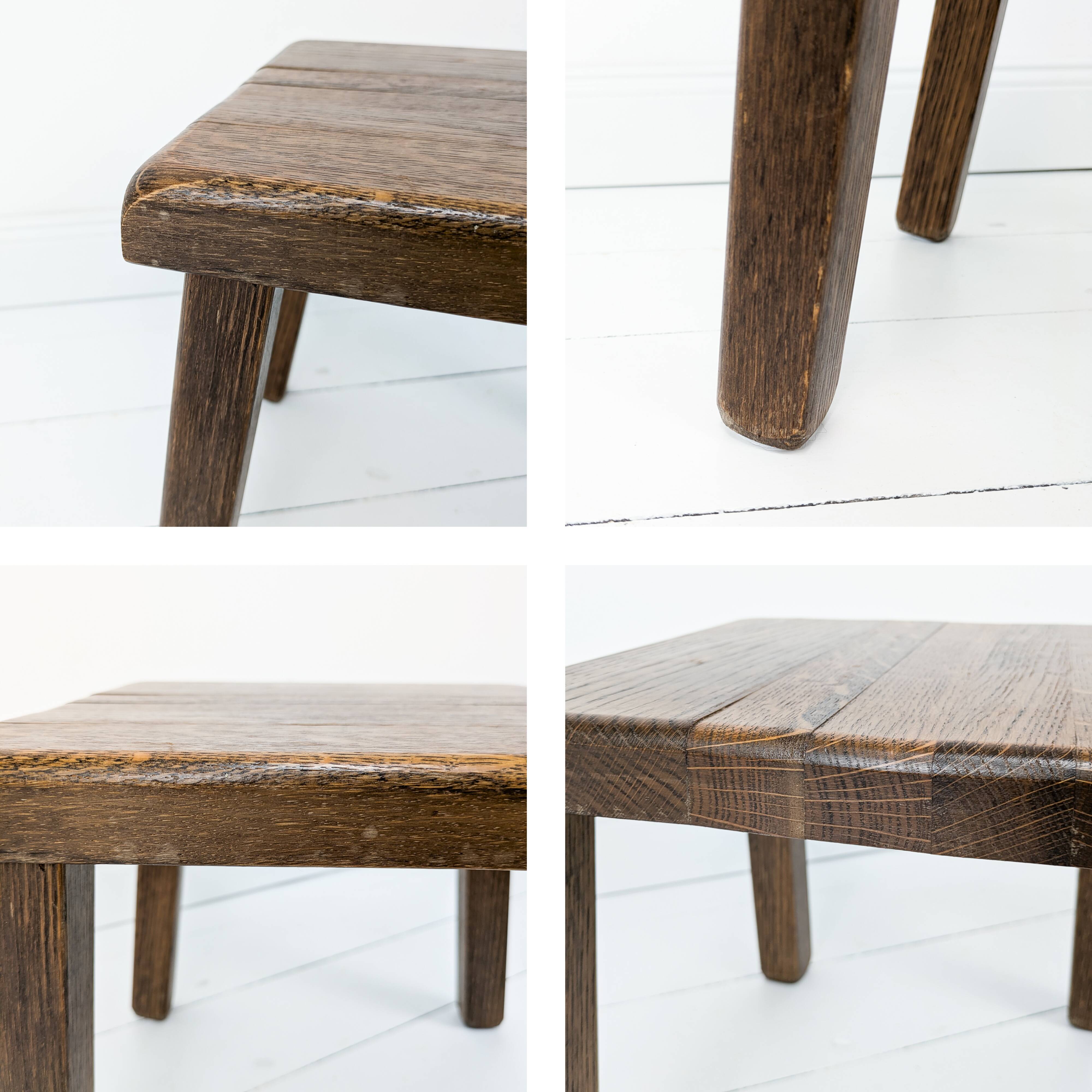 Vintage Table d'appoint Bois massif Chêne Banque de fleurs Table à fleurs Table basse Mid Century ca