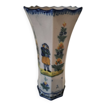 Antique Henriot Quimper vase — early 20th century