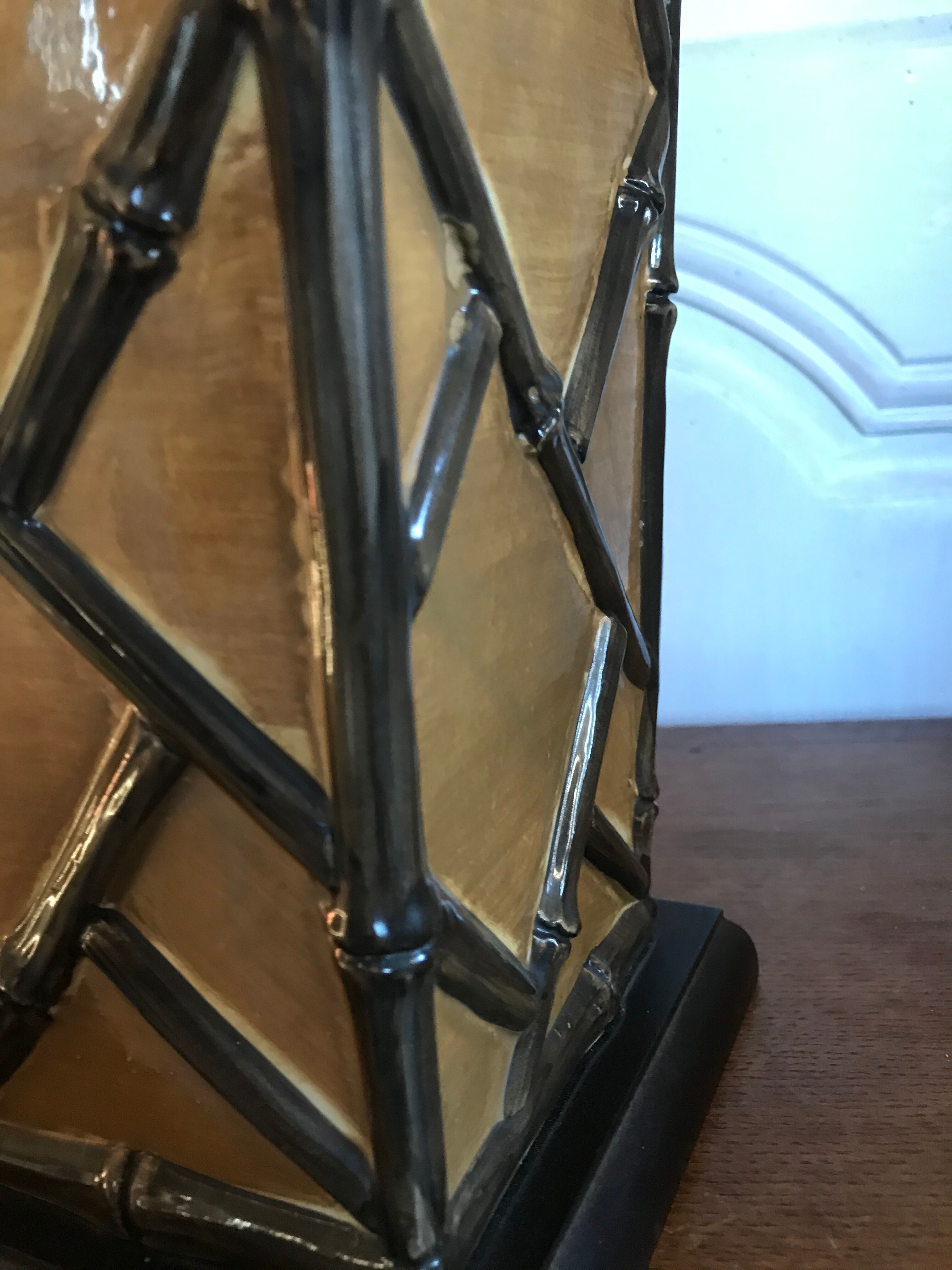 Vintage ceramic lamp bamboo style