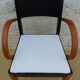 Fauteuil bridge Stella en bois et tissu, années 50