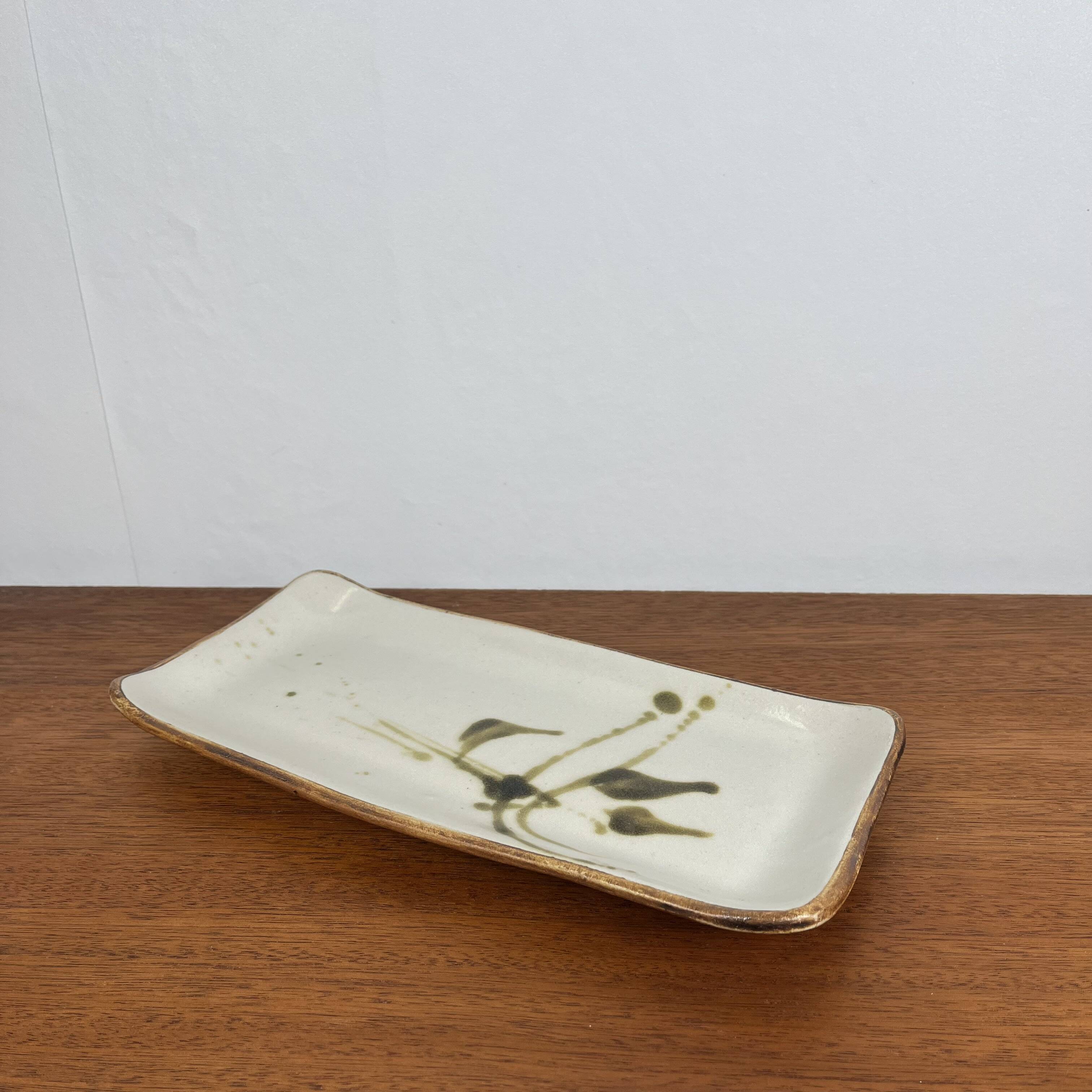 Rectangular dish "La Colombe", 1950/60, Madeleine Brault