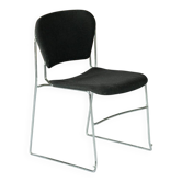 Chaise noire avec cadre en métal par Perry, Royaume-Uni, années 1990.