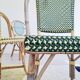Chaises bistrot en rotin et scoubidou - vert
