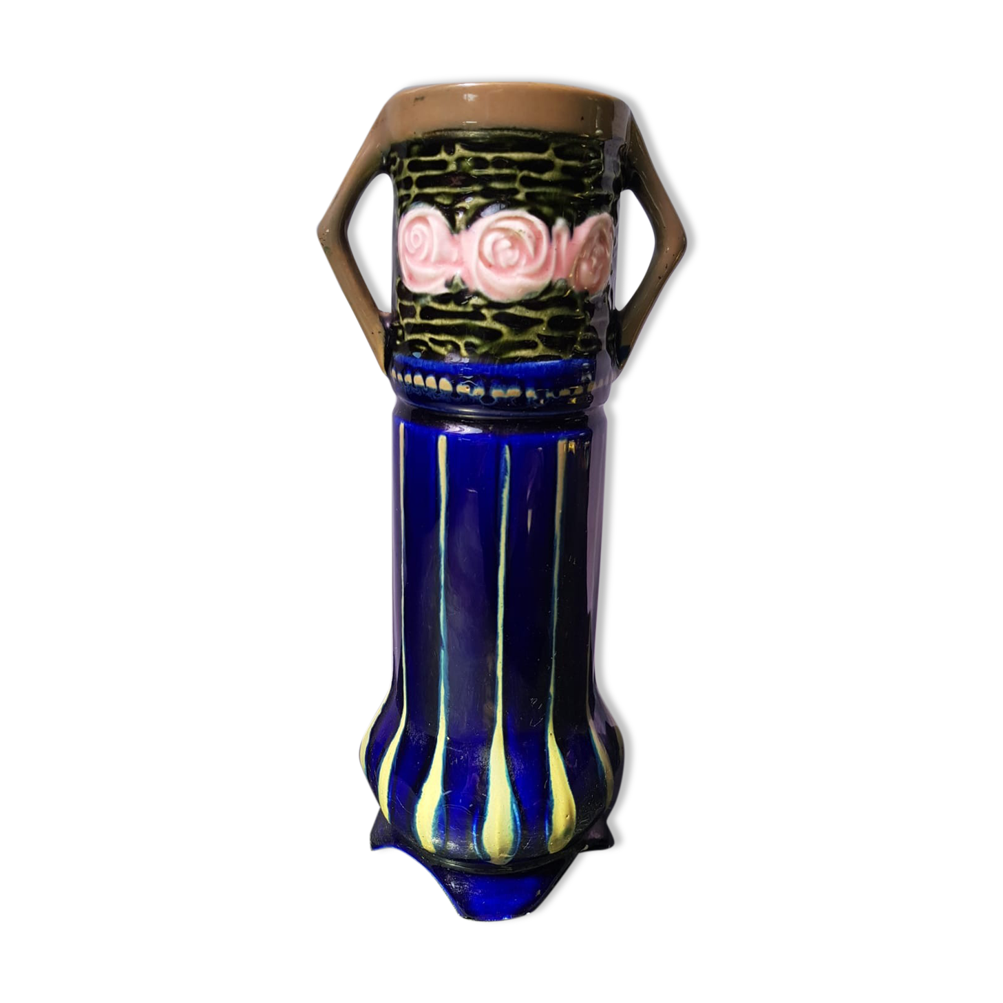 Old Vase Roll ART DECO + Coves Ceramic Enamelled Vintage