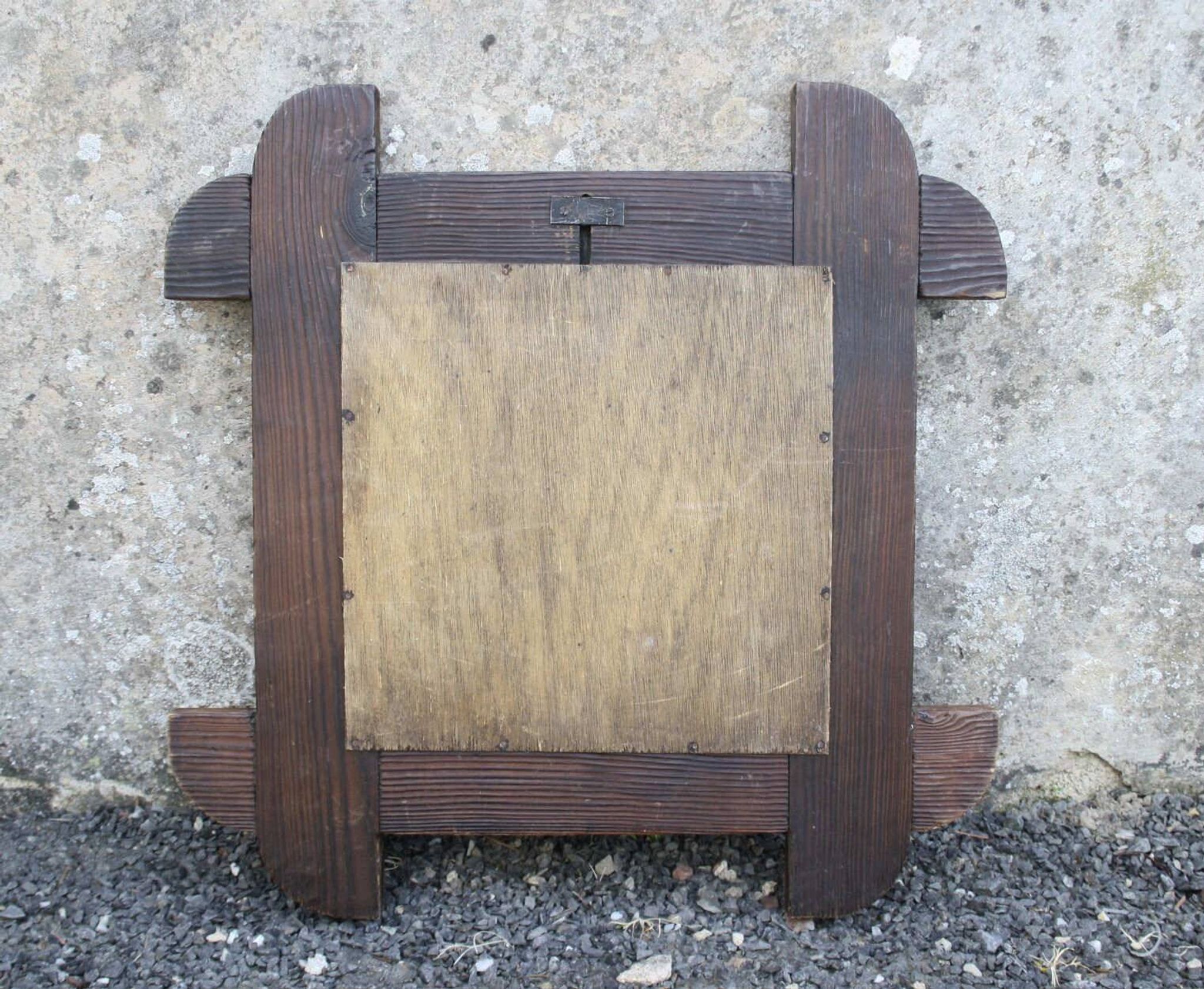Miroir brutaliste en chêne massif