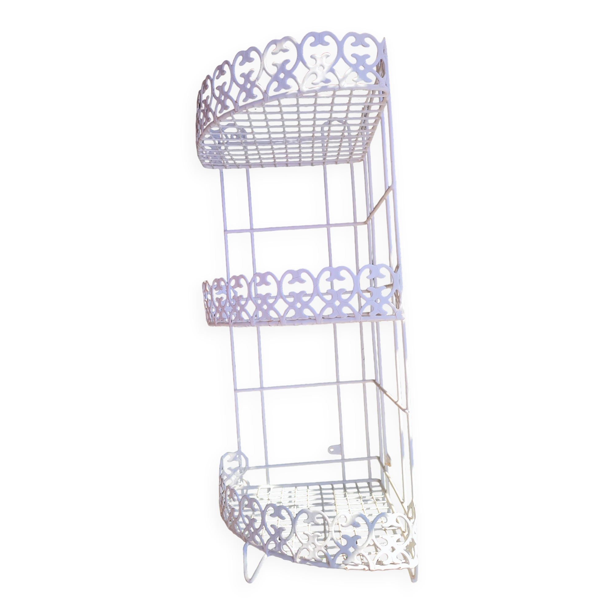 White metal corner shelf