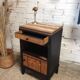 Art deco bedside marked black and wood