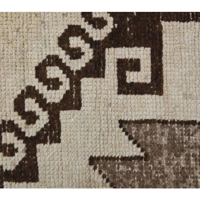 1970s Vintage Turkish Hand-Knotted Wool Cotton Beige Runner Rug 94x316