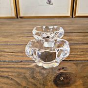 Salt cellars / salt shakers Daum in signed crystal Daum France (set of 2)