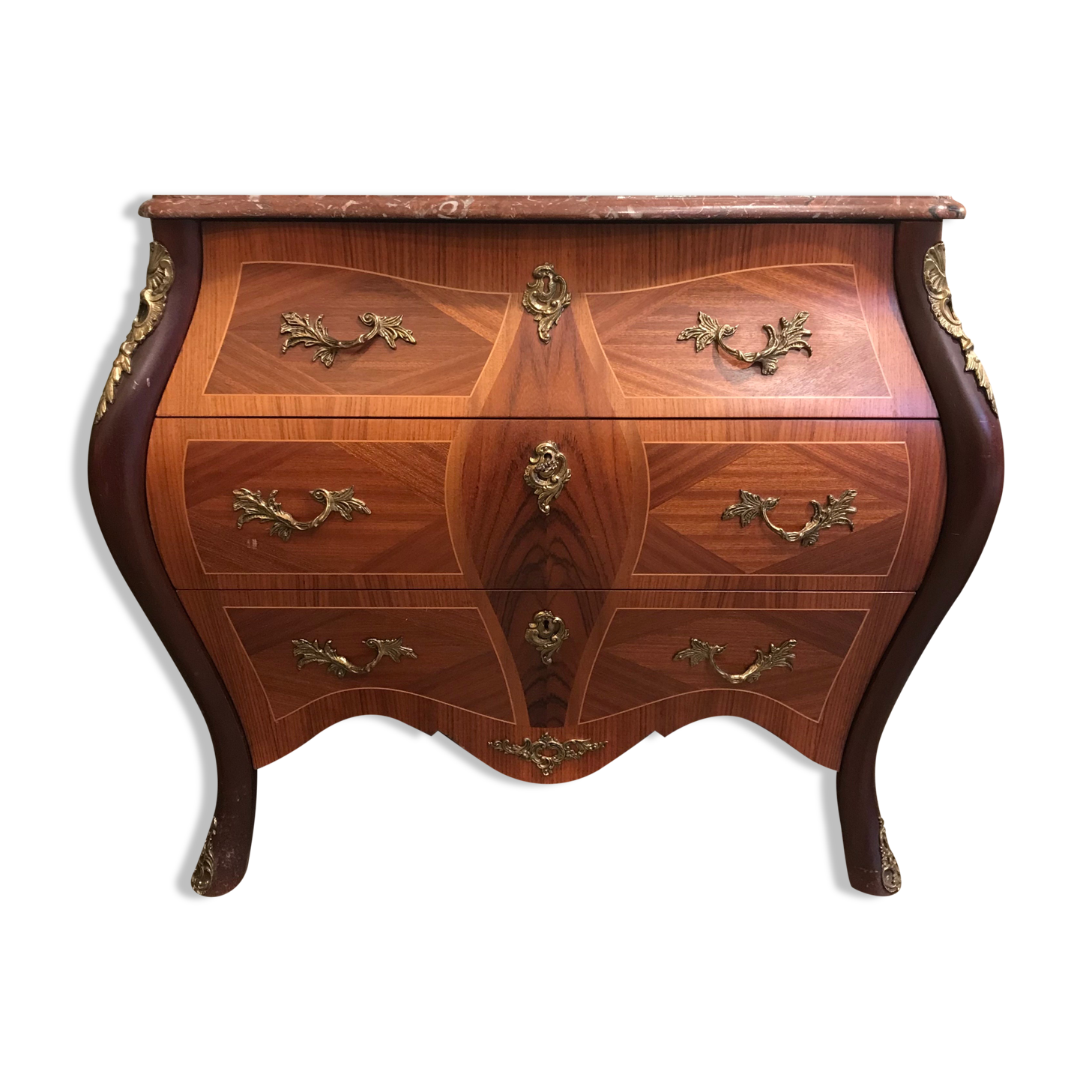 3-drawer neo-baroque commodus circa 1960 (pair available)