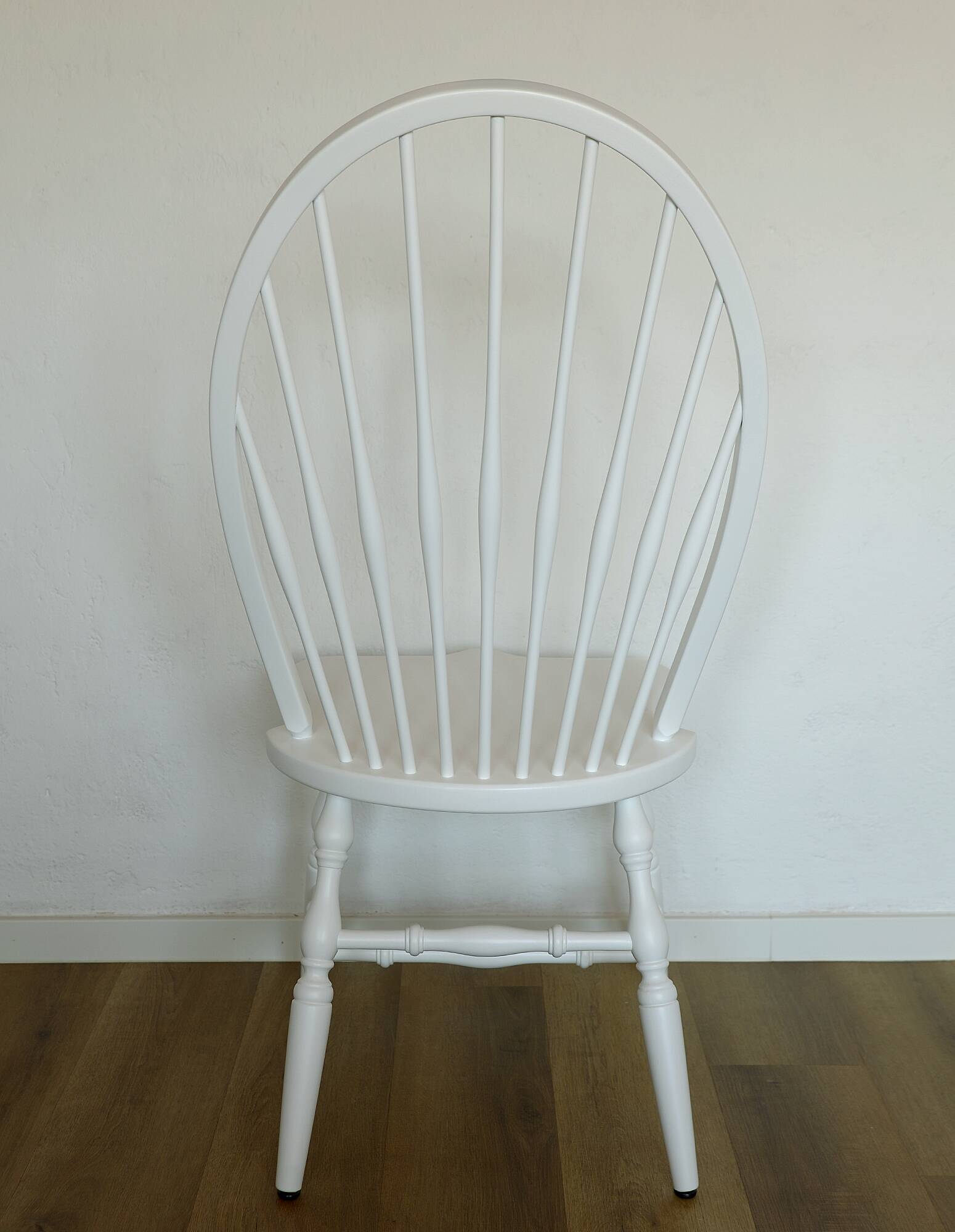 1 of 6 Vintage Wooden Dining Chair Restored Accent White Windsor Chairs