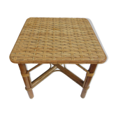 Table basse carrée en rotin