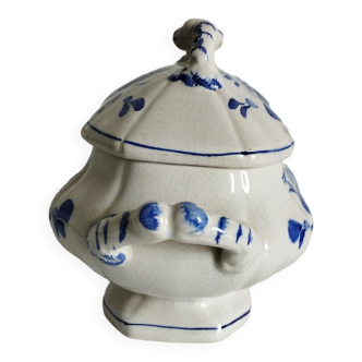 Blue and white sugar bowl