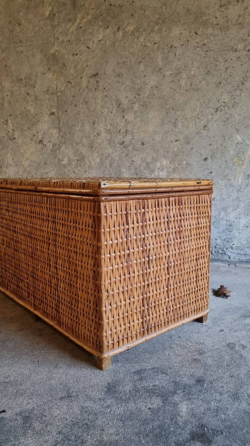 Vintage rattan trunk