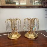 Pair of vintage gold accent lamps