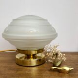Lampe à poser globe vintage en verre dépoli