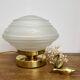 Lampe à poser globe vintage en verre dépoli